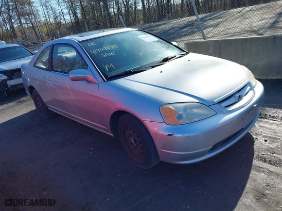 2001 Honda Civic EX with VIN 1HGEM22951L091074, listed as a IAAI auction lot 41869672 with 227,448 mi miles. Bid and sale history available at carsss.com. Image 1.