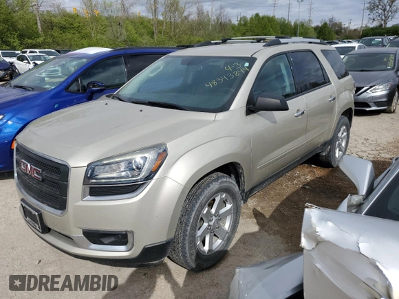 2013 GMC Acadia SLE with VIN 1GKKRPKD7DJ249861, listed as a Copart auction lot 48343844 with 95,130 mi miles and Salvage Title. Bid and sale history available at DreamBid. Image 1.