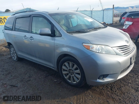 2017 Toyota Sienna LE with VIN 5TDJZ3DC9HS168079, listed as a IAAI auction lot 41175845 with 98,585 mi miles. Bid and sale history available at carsss.com. Image 1.