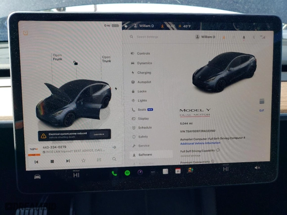 2024 Tesla Model Y Performance with VIN 7SAYGDEF2RA323192, listed as a Copart auction lot 49386595 with 5,044 mi miles and Salvage Title. Bid and sale history available at carsss.com. Image 9.