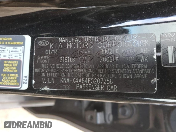 2014 Kia Forte EX with VIN KNAFX4A84E5207256, listed as a Copart auction lot 46250775 with 158,177 mi miles and Salvage Title. Bid and sale history available at carsss.com. Image 12.