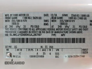 2019 Lincoln MKC Standard with VIN 5LMCJ1D9XKUL26787, listed as a Copart auction lot 40276364 with 81,052 mi miles and . Bid and sale history available at DreamBid. Image 13.