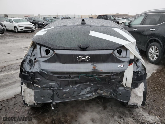 2021 Hyundai Veloster N with VIN KMHT36AHXMU010881, listed as a Copart auction lot 87908305 with 25,683 mi miles and Salvage Title. Bid and sale history available at carsss.com. Image 6.