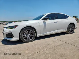 2021 Acura TLX w/A-Spec Package with VIN 19UUB5F55MA003327, listed as a Copart auction lot 58195035 with 81,541 mi miles and Salvage title. Bid and sale history available at DreamBid. Image 1.