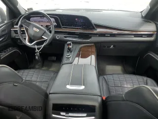 2022 Cadillac Escalade ESV Sport Platinum with VIN 1GYS4RKL7NR141315, listed as a Copart auction lot 74219824 with 50,588 mi miles and Salvage title. Bid and sale history available at DreamBid. Image 8.