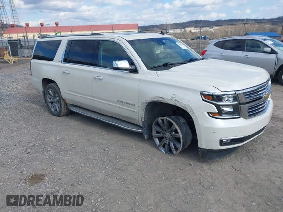 2015 Chevrolet Suburban LTZ with VIN 1GNSKKKC4FR304532, listed as a IAAI auction lot 41899860 with 123,624 mi miles. Bid and sale history available at carsss.com. Image 1.
