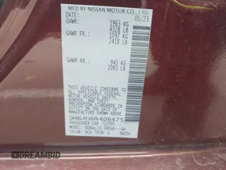 2023 Nissan Altima SL z VIN 1N4BL4EV6PN406475, wystawiony jako IAAI lot #42022515 z przebiegiem 23 641 mil mil oraz . Historia ofert i sprzedaży dostępna na DreamBid. Obrazek 9.