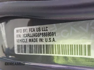 2023 Jeep Grand Cherokee Altitude with VIN 1C4RJJAG6P8869591, listed as a IAAI auction lot 42162479 with 37,950 mi miles and . Bid and sale history available at DreamBid. Image 9.