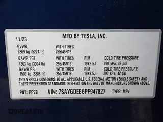 2023 Tesla Model Y Long Range with VIN 7SAYGDEE6PF947827, listed as a IAAI auction lot 41443524 with 12,381 mi miles and . Bid and sale history available at DreamBid. Image 9.
