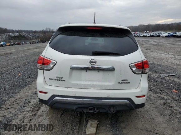 2013 Nissan Pathfinder Platinum z VIN 5N1AR2MM3DC675456, wystawiony jako Copart lot #79548284 z przebiegiem 199 935 mil mil oraz Szkoda całkowita • Salvage title. Historia ofert i sprzedaży dostępna na DreamBid. Obrazek 6.