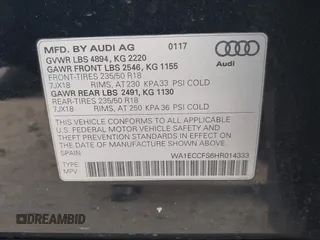 2017 Audi Q3 Premium with VIN WA1ECCFS6HR014333, listed as a IAAI auction lot 41471544 with 105,121 mi miles. Bid and sale history available at carsss.com. Image 9.