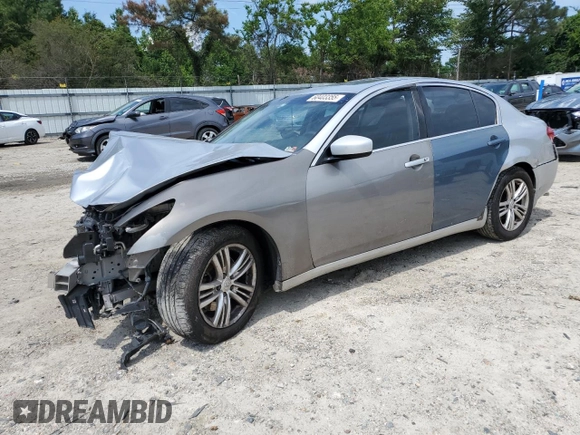 2012 Infiniti G25 Journey with VIN JN1DV6AP5CM701117, listed as a Copart auction lot 60403355 with 168,573 mi miles and Salvage title. Bid and sale history available at DreamBid. Image 1.