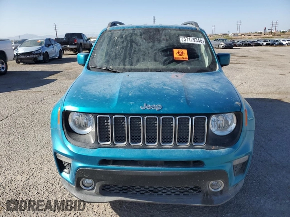 2020 Jeep Renegade Latitude z VIN ZACNJABB5LPL31806, wystawiony jako Copart lot #57179345 z przebiegiem 24 182 mil mil oraz Szkoda całkowita • Salvage title. Historia ofert i sprzedaży dostępna na DreamBid. Obrazek 5.