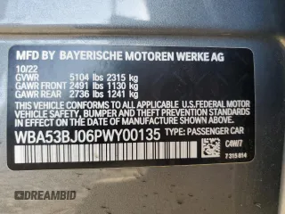 2023 BMW 5 Series 540i with VIN WBA53BJ06PWY00135, listed as a Copart auction lot 46426125 with 49,024 mi miles and Salvage title. Bid and sale history available at DreamBid. Image 15.