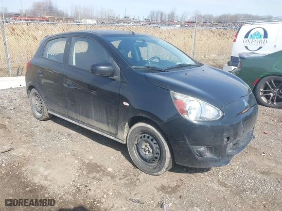 2014 Mitsubishi Mirage DE with VIN ML32A3HJ2EH009671, listed as a IAAI auction lot 41765481 with 126360 miles. Bid and sale history available at carsss.com. Image 1.