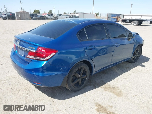 2013 Honda Civic LX with VIN 19XFB2F54DE019084, listed as a IAAI auction lot 41778172 with 93,475 mi miles and . Bid and sale history available at DreamBid. Image 4.
