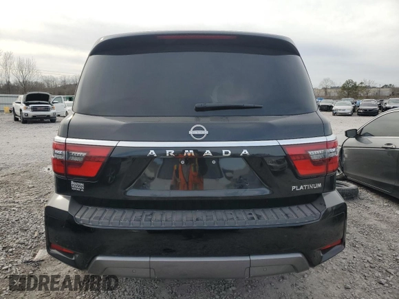 2024 Nissan Armada Platinum with VIN JN8AY2DB1R9850527, listed as a Copart auction lot 88483375 with 7,420 mi miles and Salvage Title. Bid and sale history available at carsss.com. Image 6.