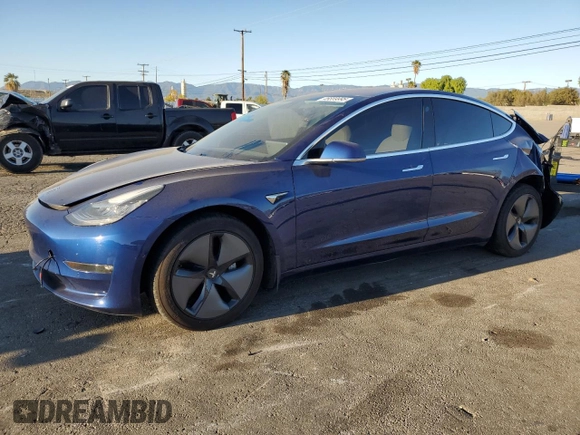 2018 Tesla Model 3 Long Range Battery with VIN 5YJ3E1EA1JF155696, listed as a Copart auction lot 46669995 with 84,055 mi miles and Salvage Title. Bid and sale history available at DreamBid. Image 1.