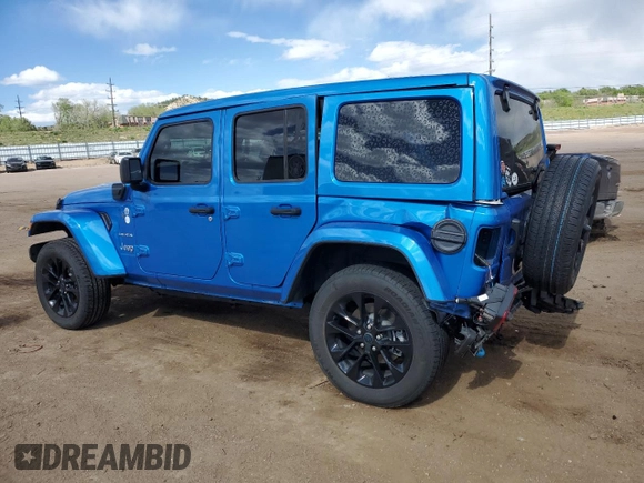 2024 Jeep Wrangler Sahara with VIN 1C4RJXP60RW163829, listed as a Copart auction lot 57182365 with 16,873 mi miles and Salvage title. Bid and sale history available at DreamBid. Image 2.