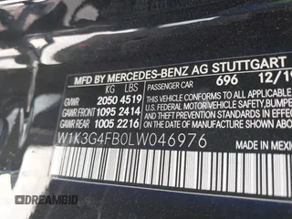 2020 Mercedes-Benz A 220 with VIN W1K3G4FB0LW046976, listed as a IAAI auction lot 42011233 with 12,879 mi miles and . Bid and sale history available at DreamBid. Image 9.