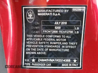 2019 Maserati GranTurismo Convertible Sport with VIN ZAM45VMA1K0314368, listed as a Copart auction lot 39130594 with 24,572 mi miles. Bid and sale history available at carsss.com. Image 12.