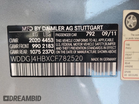 2012 Mercedes-Benz C 250 с VIN WDDGJ4HBXCF782520, выставлен на аукционе Copart как лот 64447245 с пробегом 99 742 миль миль и Списание • Salvage title. История ставок и продаж доступна на DreamBid. Изображение 12.