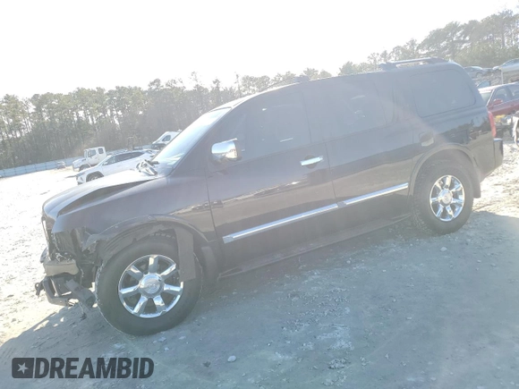 2004 Infiniti QX56 with VIN 5N3AA08A74N808274, listed as a Copart auction lot 42179185 with 0 mi miles and Salvage Title. Bid and sale history available at carsss.com. Image 1.