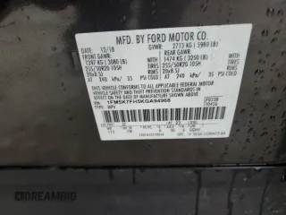 2019 Ford Explorer Limited z VIN 1FM5K7FH5KGA94968, wystawiony jako Copart lot #85310154 z przebiegiem 111 865 mil mil oraz Szkoda całkowita • Salvage title. Historia ofert i sprzedaży dostępna na DreamBid. Obrazek 13.
