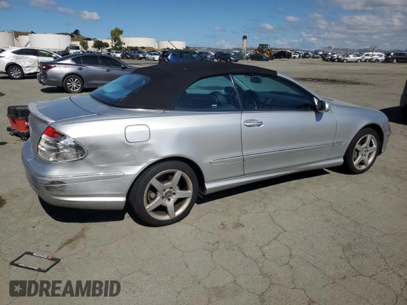 2005 Mercedes-Benz CLK 500 with VIN WDBTK75J85F153391, listed as a Copart auction lot 56691935 with 79,993 mi miles and Salvage title. Bid and sale history available at DreamBid. Image 3.