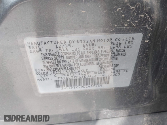 2020 Nissan Kicks SV с VIN 3N1CP5CV2LL487189, выставлен на аукционе IAAI как лот 42342995 с пробегом 21 983 миль миль и . История ставок и продаж доступна на DreamBid. Изображение 9.