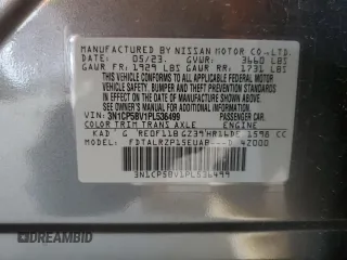 2023 Nissan Kicks S with VIN 3N1CP5BV1PL536499, listed as a Copart auction lot 50149725 with 51,015 mi miles and Salvage Title. Bid and sale history available at DreamBid. Image 12.
