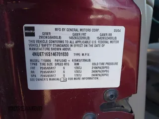 2004 Isuzu Ascender with VIN 4NUET16S146701830, listed as a IAAI auction lot 41659207 with 265,229 mi miles and . Bid and sale history available at DreamBid. Image 9.