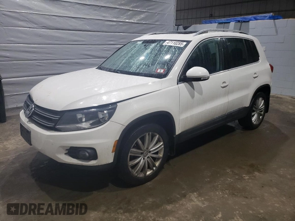 2013 Volkswagen Tiguan SEL with VIN WVGBV3AX2DW058147, listed as a Copart auction lot 47110285 with 156,145 mi miles and Salvage Title. Bid and sale history available at DreamBid. Image 1.
