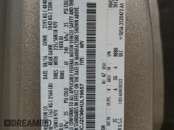 2017 Lincoln MKC Select z VIN 5LMCJ2C96HUL19657, wystawiony jako Copart lot #54157965 z przebiegiem 142 646 mil mil oraz Szkoda całkowita • Salvage title. Historia ofert i sprzedaży dostępna na DreamBid. Obrazek 13.