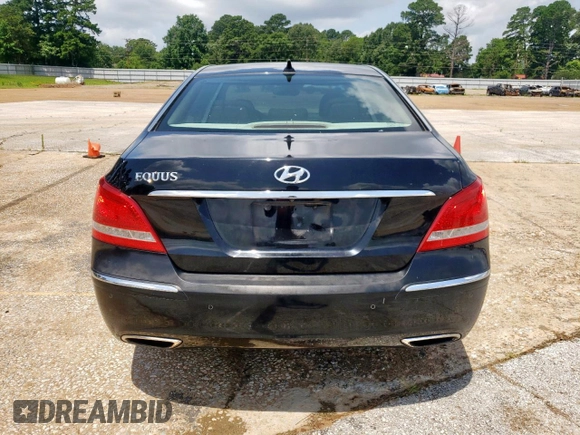 2012 Hyundai Equus Signature with VIN KMHGH4JH3CU056607, listed as a Copart auction lot 61742495 with 164,031 mi miles and Salvage title. Bid and sale history available at DreamBid. Image 6.