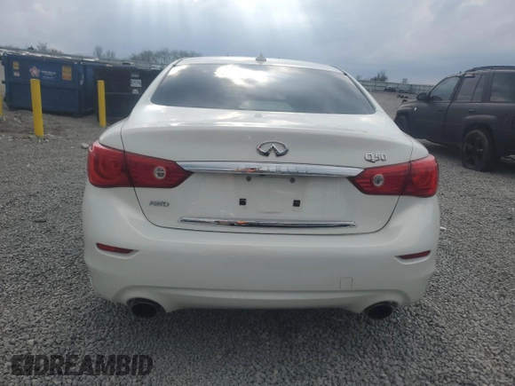 2014 Infiniti Q50 Sport with VIN JN1BV7AR7EM689554, listed as a Copart auction lot 52575755 with 115,553 mi miles and Salvage Title. Bid and sale history available at carsss.com. Image 6.