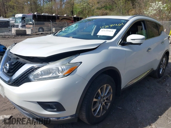2016 Nissan Murano S z VIN 5N1AZ2MH9GN142510, wystawiony jako IAAI lot #42139461 z przebiegiem 116 559 mil mil oraz . Historia ofert i sprzedaży dostępna na DreamBid. Obrazek 2.