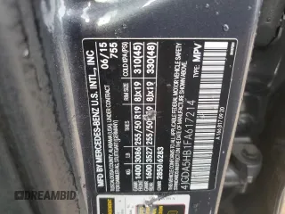 2015 Mercedes-Benz M 350 с VIN 4JGDA5HB1FA617214, выставлен на аукционе Copart как лот 64962765 с пробегом 120 005 миль миль и Списание • Salvage title. История ставок и продаж доступна на DreamBid. Изображение 13.