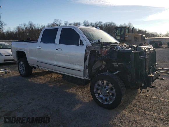 2019 GMC Sierra 2500HD Denali with VIN 1GT12SEY7KF221166, listed as a Copart auction lot 45409695 with 76,837 mi miles and Salvage Title. Bid and sale history available at carsss.com. Image 4.