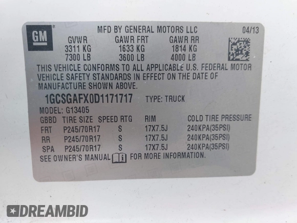 2013 Chevrolet Express Cargo z VIN 1GCSGAFX0D1171717, wystawiony jako IAAI lot #41996946 z przebiegiem 198 354 mil mil oraz . Historia ofert i sprzedaży dostępna na DreamBid. Obrazek 9.