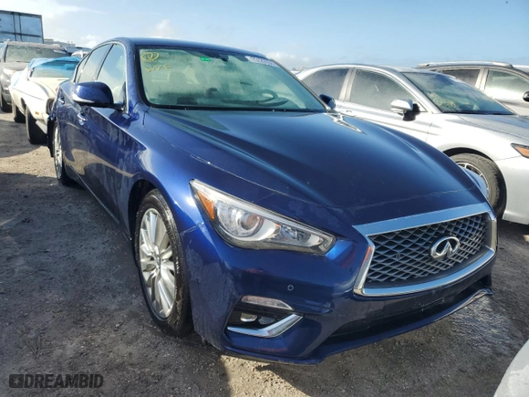 2022 Infiniti Q50 LUXE with VIN JN1EV7BPXNM311464, listed as a Copart auction lot 75129694 with 0 mi miles and Salvage Title. Bid and sale history available at carsss.com. Image 5.