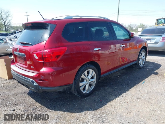 2018 Nissan Pathfinder SL with VIN 5N1DR2MN4JC665214, listed as a IAAI auction lot 41970395 with 183,111 mi miles. Bid and sale history available at carsss.com. Image 4.