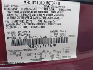 2008 Ford Police Interceptor z VIN 2FAFP71V18X152770, wystawiony jako IAAI lot #42501613 z przebiegiem Nie podano mil oraz . Historia ofert i sprzedaży dostępna na DreamBid. Obrazek 9.
