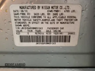 2011 Infiniti G25 x with VIN JN1DV6AR0BM651243, listed as a Copart auction lot 77587234 with 111,029 mi miles and Salvage Title. Bid and sale history available at carsss.com. Image 12.