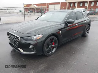2019 Genesis G70 Dynamic with VIN KMTG34LE2KU020333, listed as a IAAI auction lot 41570026 with 93,020 mi miles and . Bid and sale history available at DreamBid. Image 2.