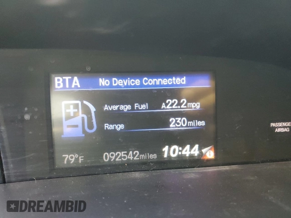 2013 Honda Civic EX with VIN 2HGFB2F89DH506846, listed as a Copart auction lot 53423285 with 92,542 mi miles and Salvage Title. Bid and sale history available at DreamBid. Image 9.