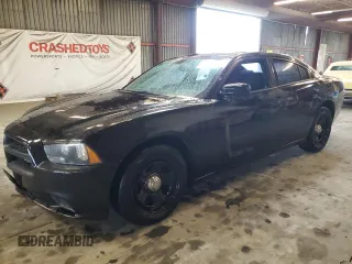 2013 Dodge Charger Police with VIN 2C3CDXAT0DH669460, listed as a Copart auction lot 44430785 with 135,614 mi miles and Salvage Title. Bid and sale history available at carsss.com. Image 1.