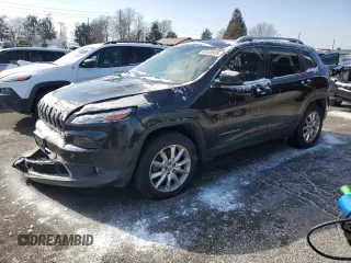 2015 Jeep Cherokee Limited with VIN 1C4PJMDB2FW729542, listed as a Copart auction lot 45749595 with 155,369 mi miles and Salvage Title. Bid and sale history available at carsss.com. Image 1.