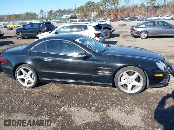 2005 Mercedes-Benz SL 55 AMG with VIN WDBSK74F75F099722, listed as a IAAI auction lot 41308261 with 60,134 mi miles and . Bid and sale history available at DreamBid. Image 13.
