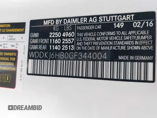 2016 Mercedes-Benz E-Class E 400 with VIN WDDKJ6HB0GF344004, listed as a IAAI auction lot 41198028 with 81,582 mi miles. Bid and sale history available at carsss.com. Image 9.